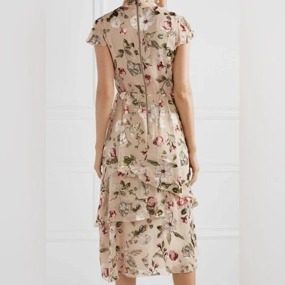 Alice + Olivia Lavenia Floral Tiered Ruffle Midi Dress size 4 - Picture 8 of 8